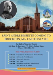 Major Reliquary Sept 29 Our Lady of Lourdes