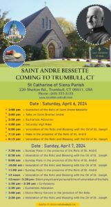 Saint André Bessette coming to Trumbll, CT